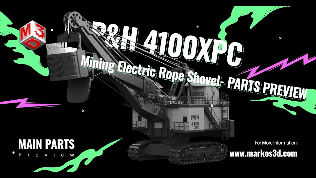 4100XPC Mining Electric Rope Shovel 3D Model