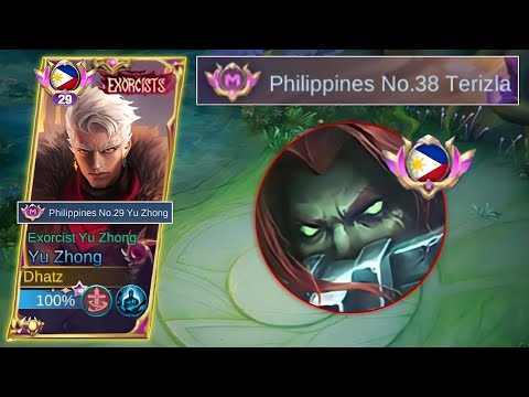 FINALLY TOP PH TERIZLA WORTH OPPONENT IN EXP LANE! | YU ZHONG SUSTAIN BUILD - MLBB