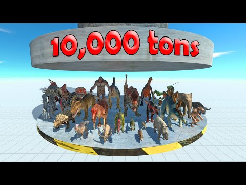 HIDRAULIC PRESS 10000 TONS VS ALL UNIT ARBS - Animal Revolt Battle Simulator