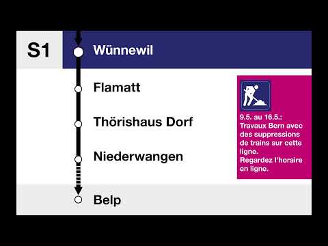 annonces BLS - S1/S3 Fribourg/Freiburg – Flamatt – Berne – Belp