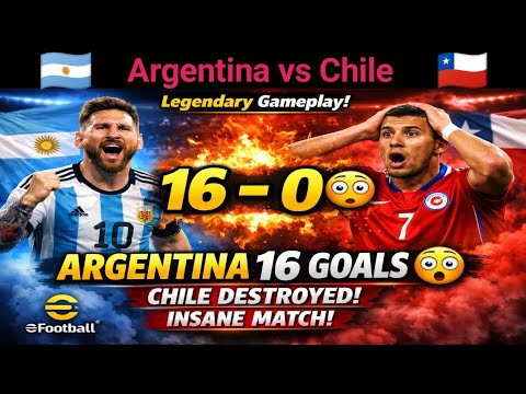 Argentina vs Chile 16-0 😱 Legendary eFootball Gameplay | Insane Match!