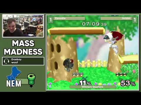 Mass Madness 40 SSBM - Epoodle (Marth) vs. Golden (C. Falcon) - Melee WQF