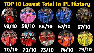 Top 10 Lowest Team Total In IPL History (2008-2021) | Lowest Team Score