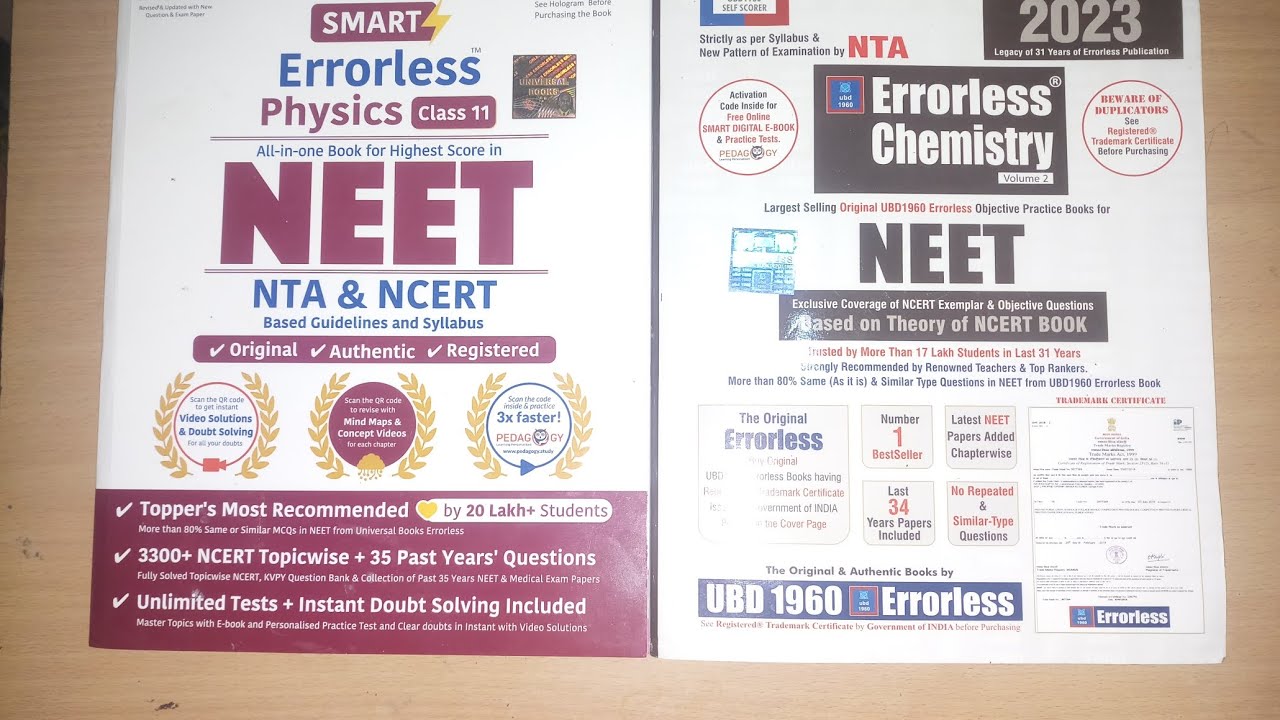 Which book  appropriate for Neet 2024| UBD ERRORLESS VS SMART ERRORLESS | #neet  #pw #physicswallah