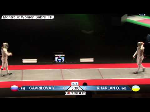 Montreux 2015 WS European Championship T16 07 red Kharlan O UKR vs Gavrilova Y RUS