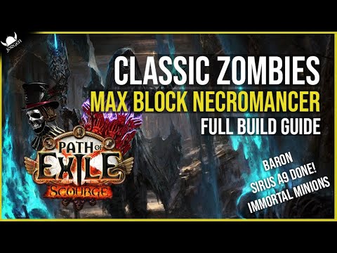 Classic Pure Zombie Minion Necromancer (Max Block) - Full Build Guide - PoE 3.16 - Scourge League