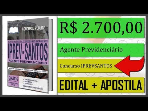 Edital Concurso IPREVSANTOS 2020 - Apostilas Para Agente Previdenciário