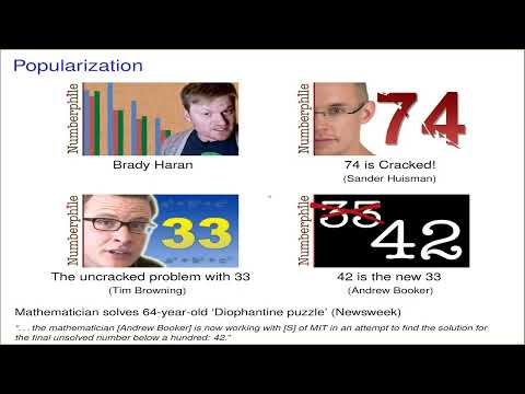 Andrew Sutherland: Sums of three Cubes (NTWS 002)