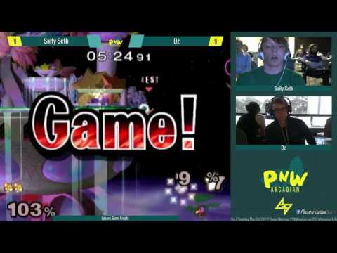 PNW Arcadian Melee Singles: Salty Seth (Fox) vs Dz (Falco) - Losers Semi Finals