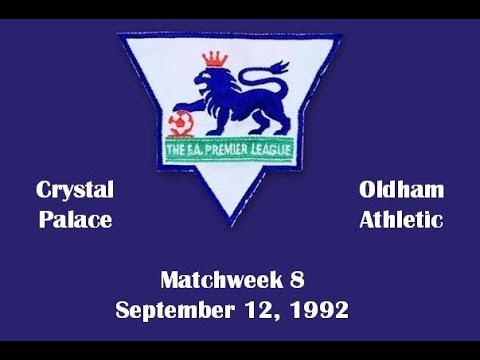 FA Premier League. Season 1992-93. Matchweek 8. Crystal Palace - Oldham Athletic - 2:2. Highlights.