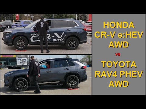 SLIP TEST - Honda CR-V e: HEV AWD vs Toyota Rav4 PHEV AWD-i - @4x4.tests.on.rollers