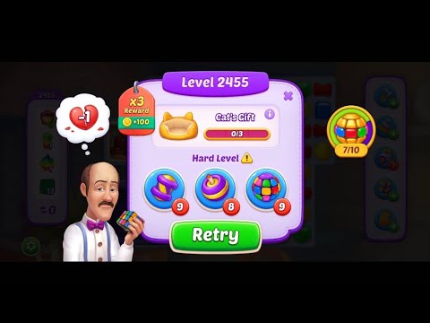 Homescapes Hard Level 2455 No Boosters