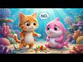 Baby Shark Eats Too Much Candy Song Oops Kitty Cat Dentist Rescue 3D Healthy Eating Cartoons