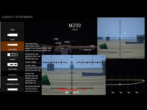 BATTLEBIT REMASTERED - Damage test of M200 SR w/ long barrel shooting at 1000m headshot.