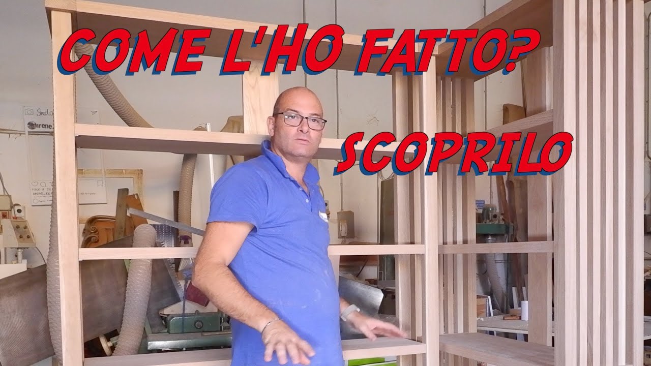 Libreria tutta in legno massello lavorazione completa