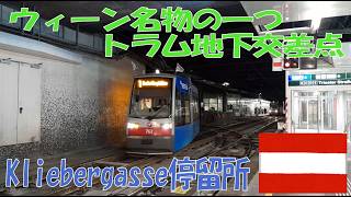 【地下の交差点】ウィーン Kliebergasse停留所の様子