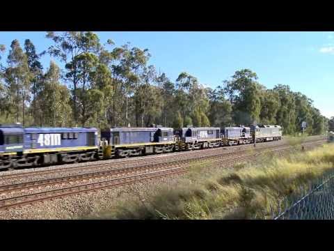 Grain Train With Five Pacific National Locomotives - PoathTV Australian Trains & Railways