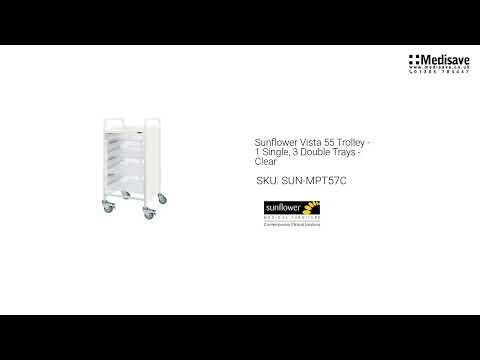 Sunflower Vista 55 Trolley 1 Single 3 Double Trays Clear SUN MPT57C