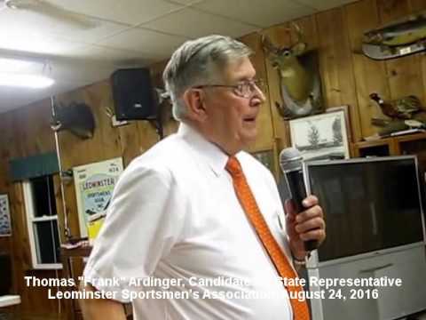 Thomas "Frank" Ardinger Candidate for State Representative, Leominster, MA