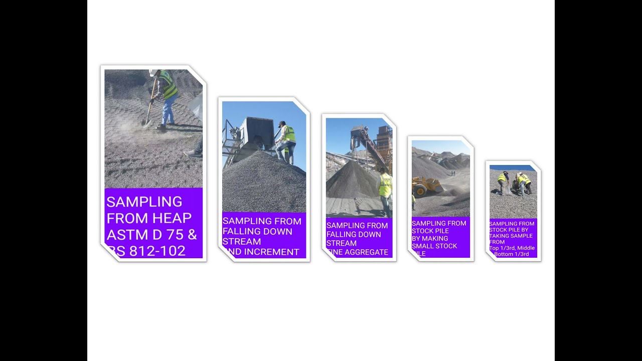 Concrete Aggregate Sampling in the Crusher Plant for Lab Technician, Material Inspector/Engineer