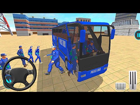 Us Police Uphill Bus Driving Simulator – Police Soldier Duty Transporter Bus  - Android Gameplay