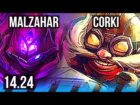 MALZAHAR vs CORKI (MID) | Rank 2 Malz, 7/1/13, 1900+ games, Dominating | KR Challenger | 14.24
