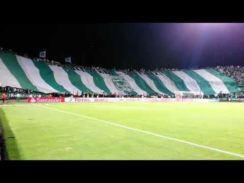 "Salida Los Del Sur - Atlético Nacional 1 vs Sao Pablo 0" Barra: Los del Sur &bull; Club: Atlético Nacional