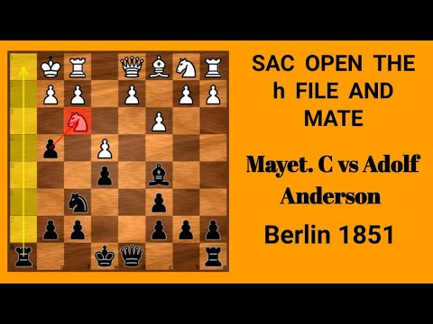 Sac open the h file and mate - Mayet vs Adolf Anderson (Ruy Lopez opening)