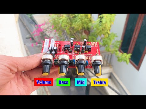 How to create a circuit for controlling 3 frequency bands (Bass, Mid, Treble) using JCR4558