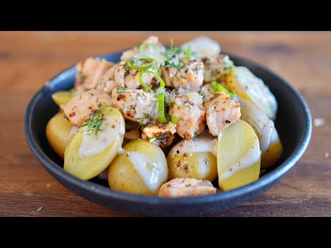 Honey-Mustard Salmon with Dill and Steamed Potatoes