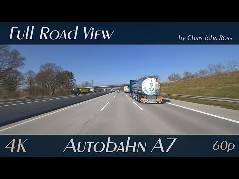Autobahn (A7), Germany: Rastplatz Moorkaten Ost - Kaltenkirchen - Bad Bramstedt - 4K (2160p/60p) UHD