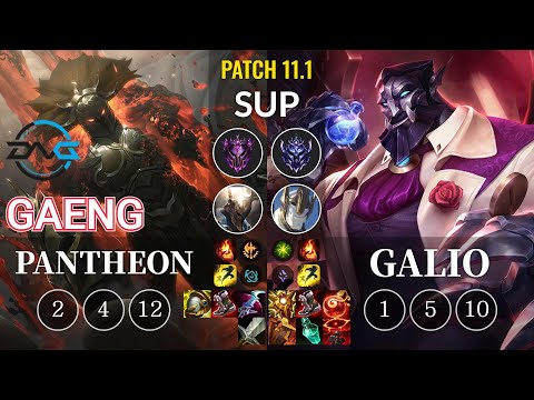 DFM Gaeng Pantheon vs Galio Sup - KR Patch 11.1