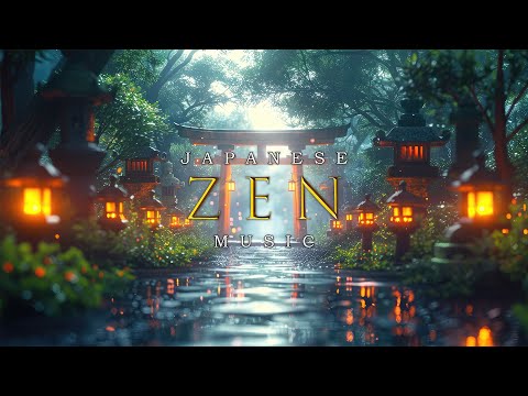 Rainy Day in Zen Garden - Japanese Bamboo Flute, Relax, Healing, Meditation, Sleep