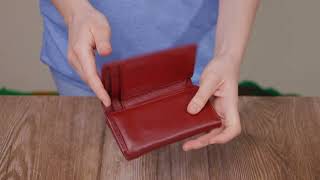Симпатичний жіночий гаманець у три складання з натуральної шкіри ST Leather 19470 бордовий