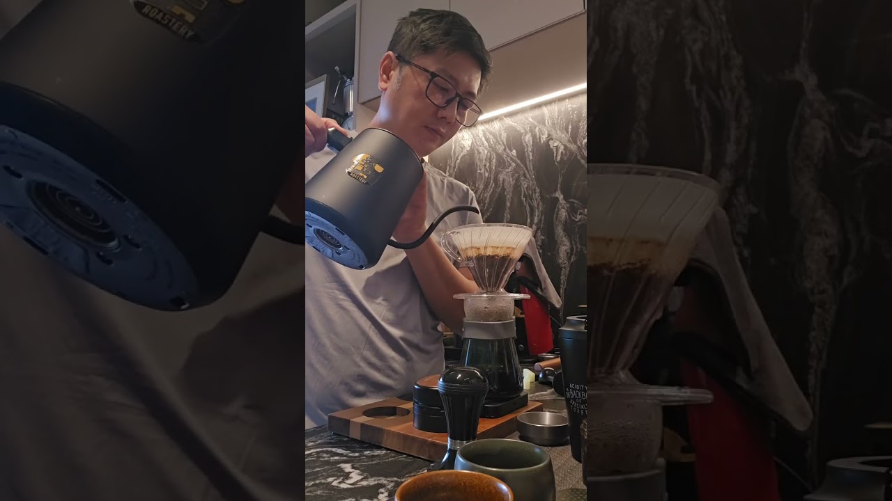 Brewing coffee that was just roasted 15 minutes ago