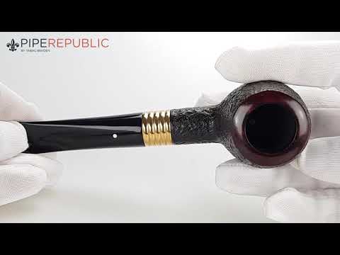 Dunhill - The White Spot Shell Briar Pfeifen Apple Einzelstück 4101 gold plated band (Jhg.2018)