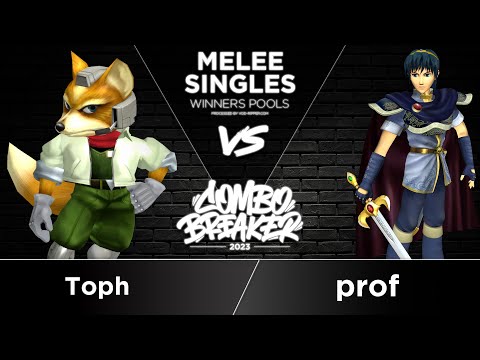 Toph (Fox) vs prof (Marth) - Melee Singles Winners Top 64 - COMBO BREAKER 2023