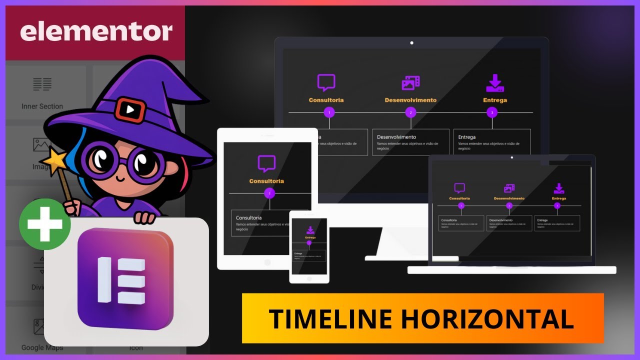 Como criar uma LINHA DO TEMPO HORIZONTAL com o Elementor (Timeline)