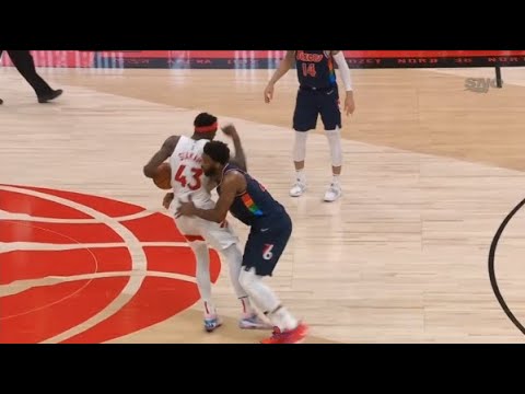 Joel Embiid doesnt want Siakam to call a time out - Sixers vs Raptors highlights