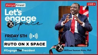 🔴LIVE: LISTEN TO PRESIDENT WILLIAM RUTO ENGAGING WITH GEN Z ON X SPACE