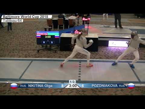 2018 469 T32 02 F S Individual Baltimore USA WC BLUE POZDNIAKOVA RUS vs NIKITINA UKR