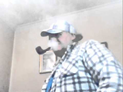 Smoking, My Butz-Choquin, Republique, Pipe Tobaccos, with Scotland Hat, Blue TShirt; Scotland Shirt