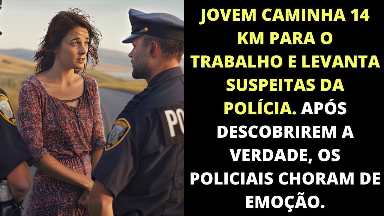 Mulher caminha 14 quilômetros para trabalhar até que os policiais a seguem e pergunta o motivo…