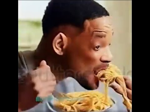 AI Will Smith eating spaghetti pasta (AI footage and audio)
