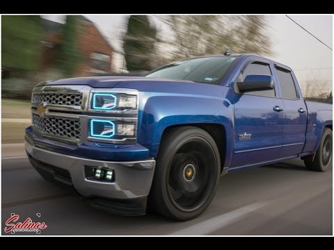 Dallas Dropped trucks! 2014 Chevy Silverado with custom projectors!