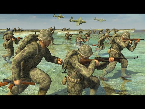 US Marine Beach Invasion of SAIPAN ISLAND! - Call to Arms: Gates of Hell WW2 Mod Battle Simulator