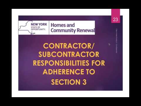Section 3 Contractor Training Webinar