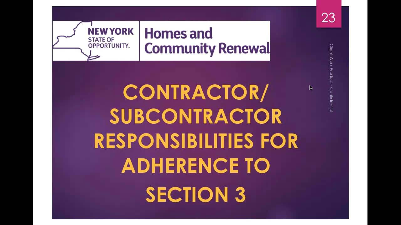 Section 3 Contractor Training Webinar