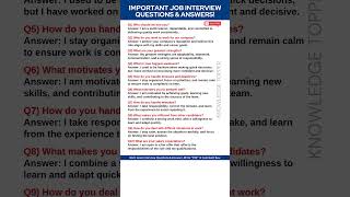 10 Most Important Interview Questions and Answers