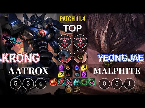 RNW KronG Aatrox vs YeongJae Malphite Top - KR Patch 11.4